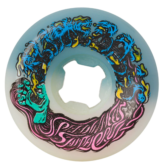 SLIME BALLS - Hairballs 50-50 White Teal Wheels 54mm 95a