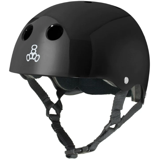 TRIPLE 8 - SKATE HELMET SS ALL BLACK GLOSS