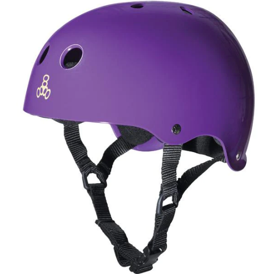 TRIPLE 8 - SKATE HELMET SS PURPLE RUBBER