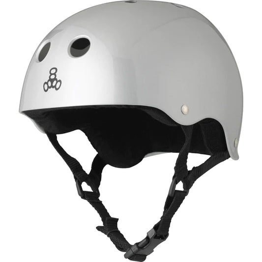 TRIPLE 8 - SKATE HELMET SS SILVER GLOSS