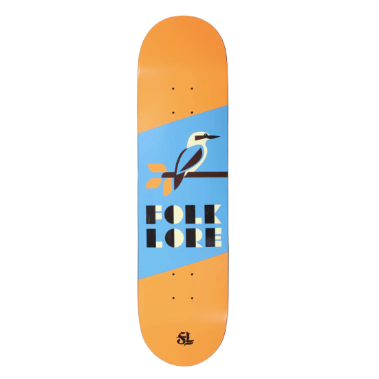 FOLKLORE - Warm Press Kookaburra Orange Skateboard Deck 8.0"