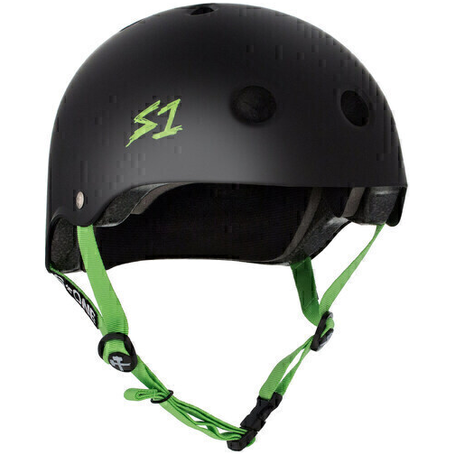 S-ONE - Helmet Lifer Black Matte/Green Straps