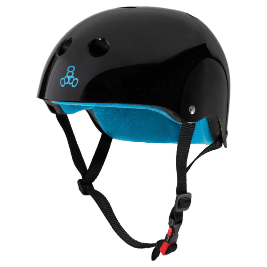 TRIPLE 8 - CERTIFIED SKATE HELMET SS BLACK/BLUE  GLOSS