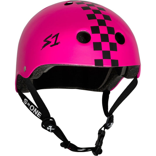 S-ONE - Helmet Lifer Pink gloss/ black checkers