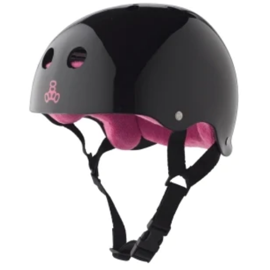 TRIPLE 8 - SKATE HELMET SS BLACK W PINK LINER
