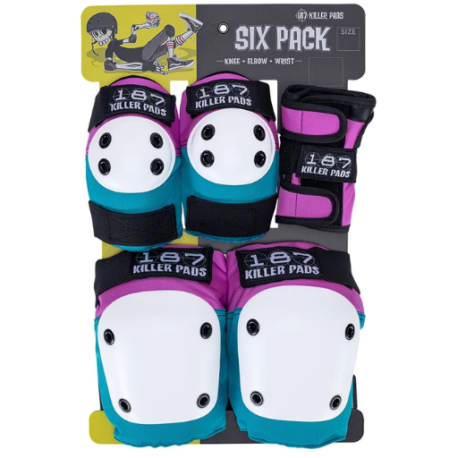 187 - SIX PACK ADULT PINK AND TEAL