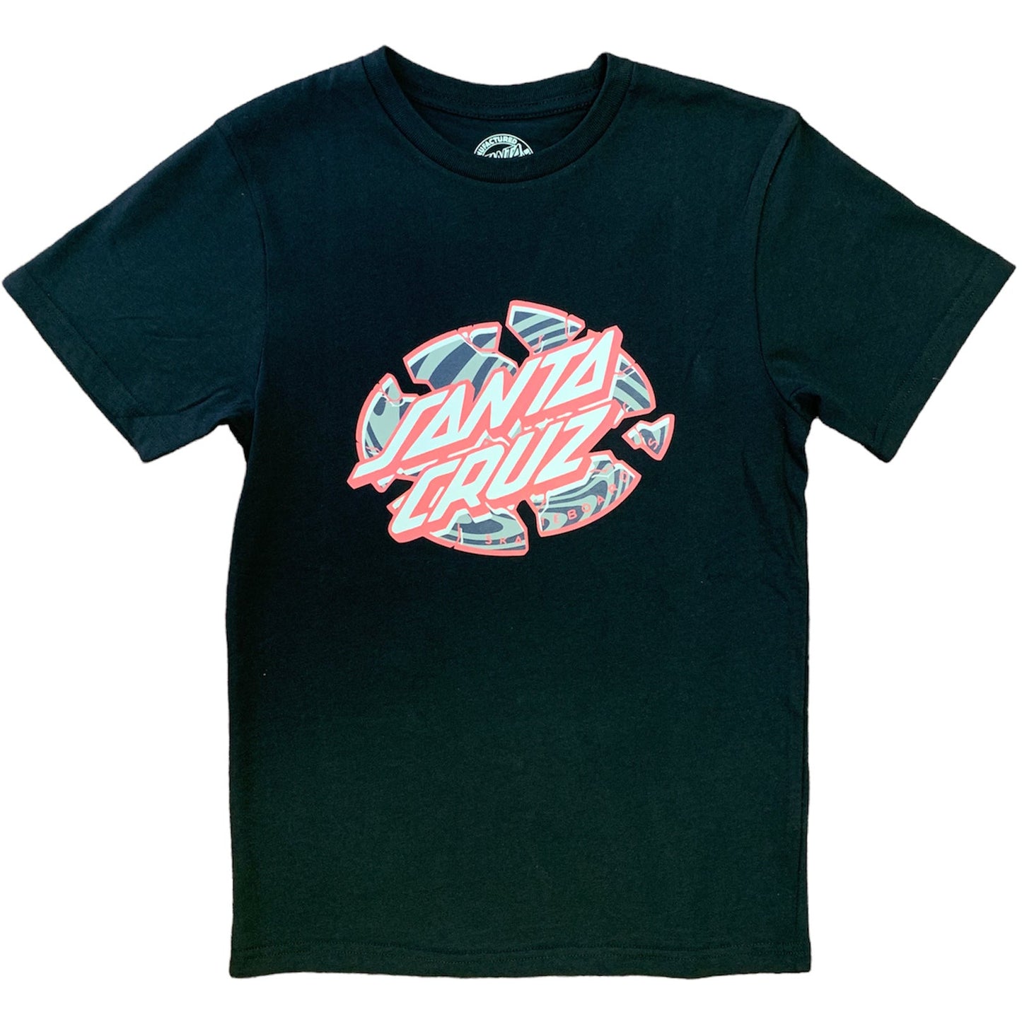 SANTA CRUZ - Warp Broken Dot Regular Fit Tee Black BOYS